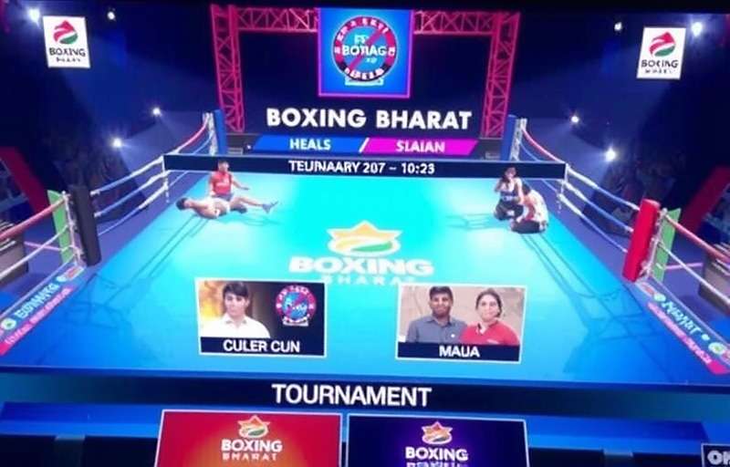 Boxing Bharat tournament screen showing regional competitions